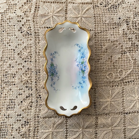 MZ Austria Moritz Forget Me Nots Serving Dish - Vintage Flowers - Picture 3 of 9